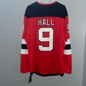 New Jersey Devils Authentic Taylor Hall Sewn NHL Hockey Jersey Size Large NWT